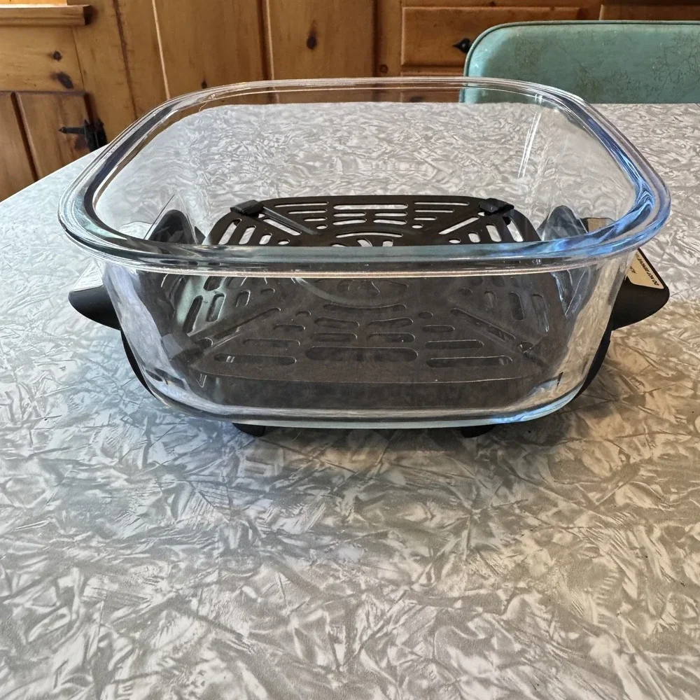 Ninja FN101GY Crispi Small 6 Cup Glass Container Dish and Crisper Plate Only